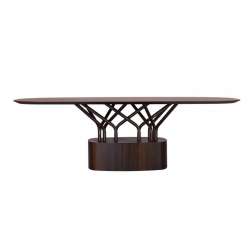 WOOD-OO table – sculptural base in solid wood