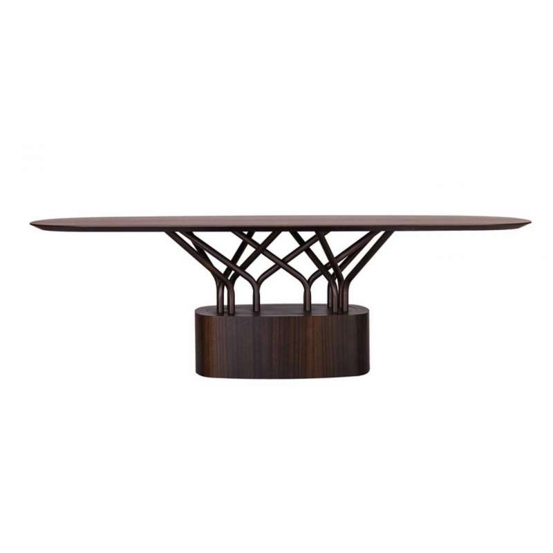 WOOD-OO table – sculptural base in solid wood