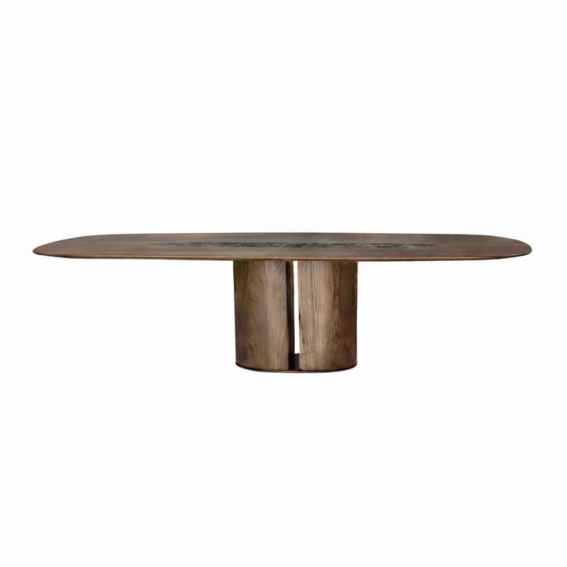 EL-IT C 001 dining table with ceramic top and wood base|al2