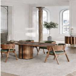 EL-IT C 001 dining table with ceramic top and wood base|al2